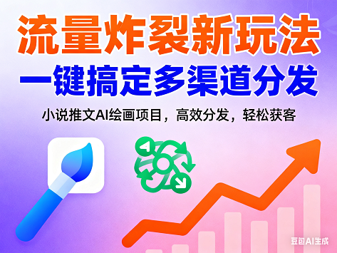小说推文AI绘画项目，流量炸裂新玩法，一键搞定多渠道分发【揭秘】.png