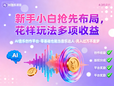 AI制作音乐项目，新手小白抢先布局，花样玩法多项收益.png