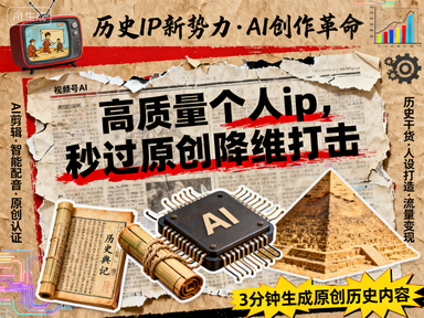 视频号AI制作历史小知识项目，高质量个人ip，秒过原创降维打击