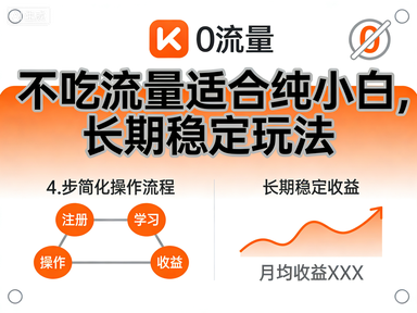 快手掘金实战项目，不吃流量适合纯小白，长期稳定玩法