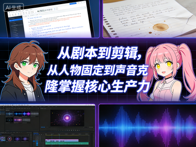 AI漫剧技术教程，从剧本到剪辑，从人物固定到声音克隆掌握核心生产力