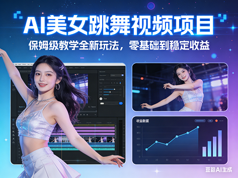 AI美女跳舞视频项目，保姆级教学全新玩法，零基础到稳定收益