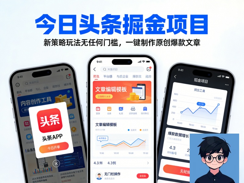 今日头条掘金项目,新策略玩法无任何门槛,一键制作原创爆款文章