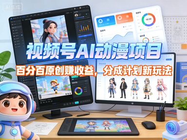 视频号AI动漫项目,百分百原创赚收益,分成计划新玩法
