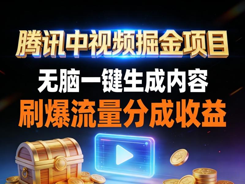 腾讯中视频掘金项目,无脑一键生成内容,刷爆流量分成收益
