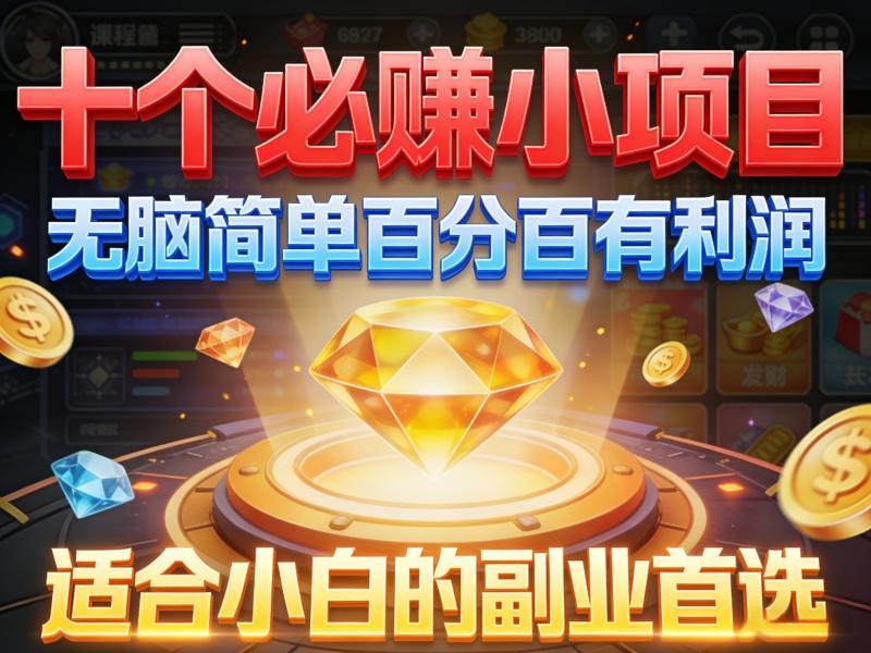 十个必赚小项目，无脑简单百分百有利润，适合小白的副业首选