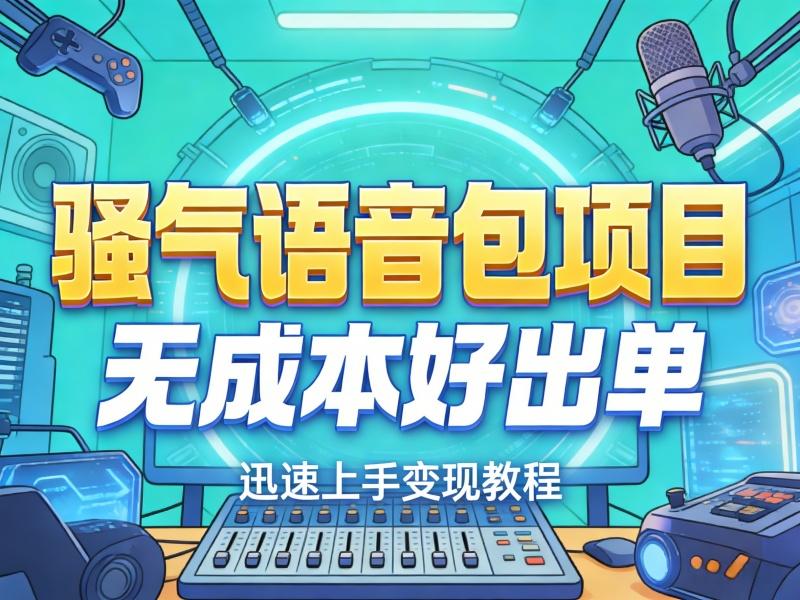 (16441期)骚气语音包项目,无成本好出单,迅速上手变现教程