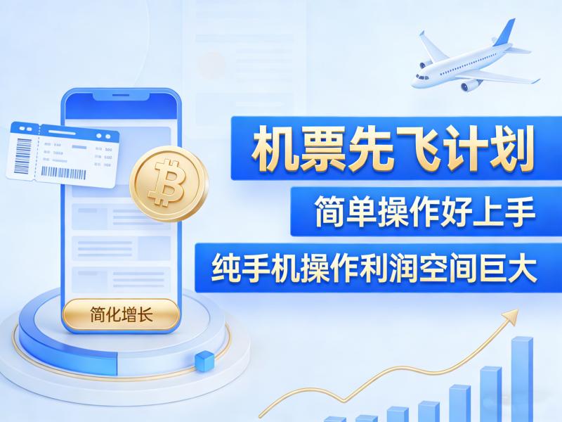 <span style='color:#30b300'>机票先飞计划，简单操作好上手，纯手机操作利润空间巨大</span>