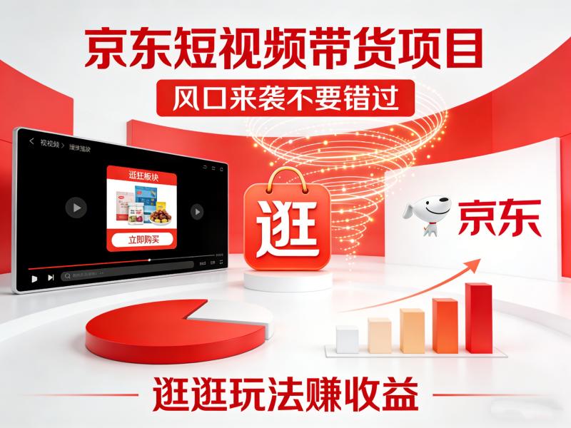 京东短视频带货项目，风口来袭不要错过，逛逛玩法赚收益
