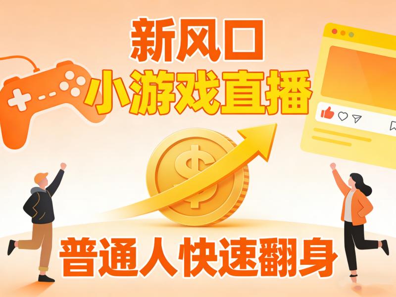 新风口，小游戏直播，普通人快速翻身