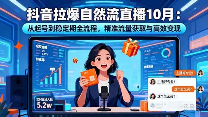 （16339期）抖音拉爆自然流直播10月：从起号到稳定期全流程，精准流量获取与高效变现