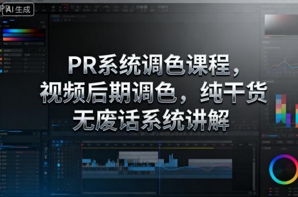 PR系统调色课程，视频后期调色，纯干货无废话系统讲解