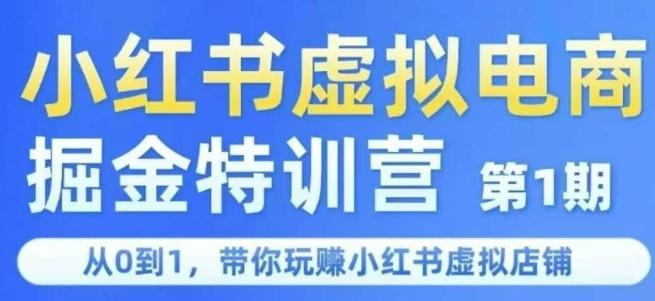 小红书虚拟电商掘金特训营、从0到1手把手教学、轻松玩转虚拟店铺月入过万