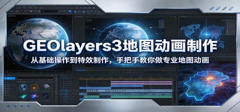 GEOlayers3地图动画入门、进阶操作精讲、专业特效制作全攻略