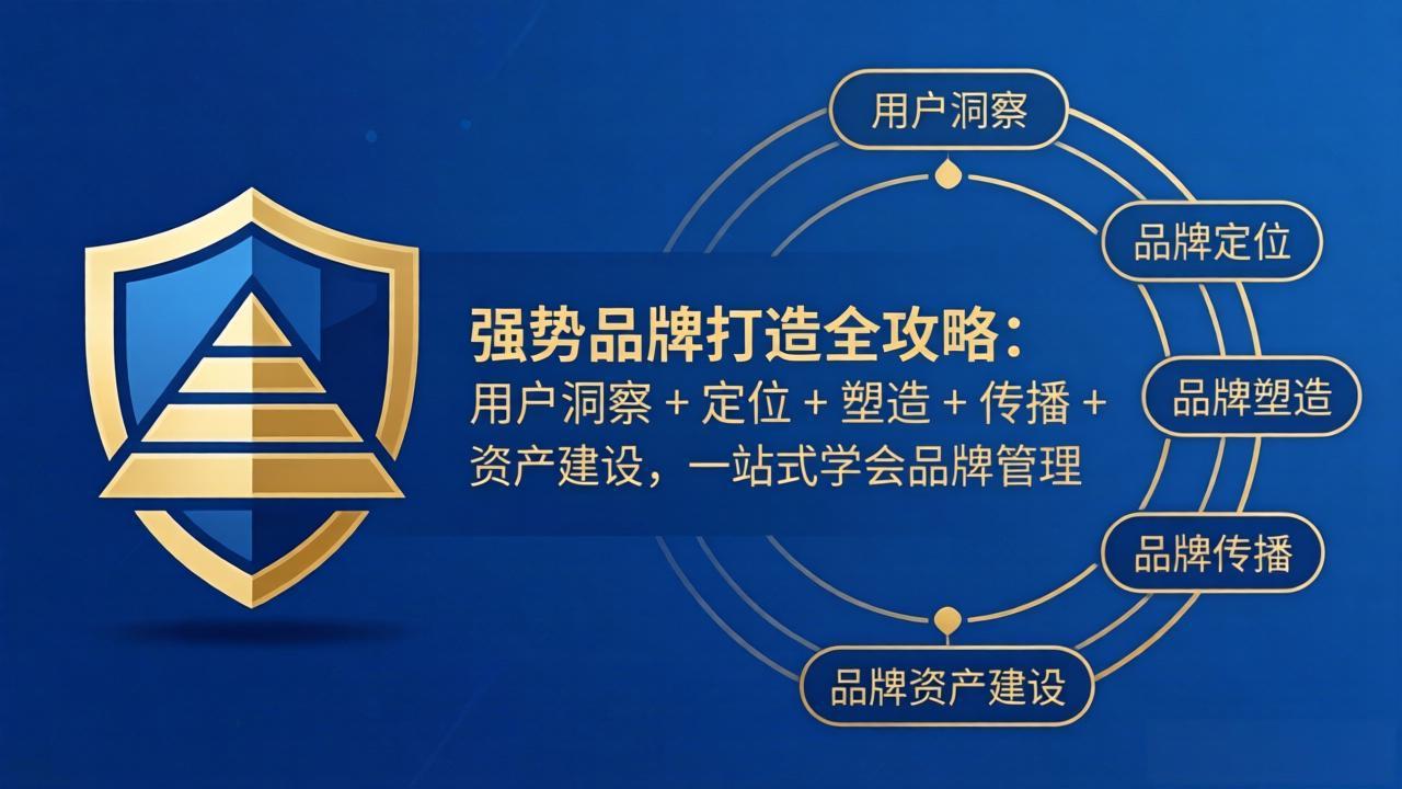 <span style='color:#001aff'>强势品牌打造全攻略：用户洞察 + 定位 + 塑造 + 传播 + 资产建设，一站式学会品牌管理</span>