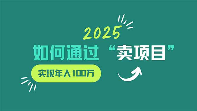 <span style='color:#bd7800'>2025年如何通过“卖项目”实现年入100万</span>