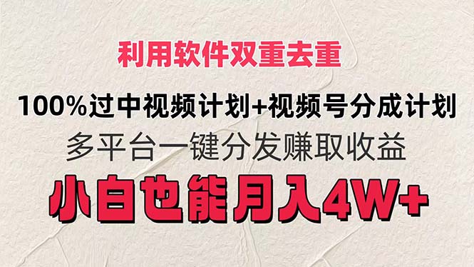 <span style='color:#a100e0'>利用软件双重去重，100%过中视频+视频号分成计划小白也可以月入</span>