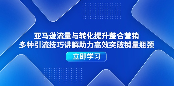 <span style='color:#078a00'>亚马逊流量与转化提升整合营销，多种引流技巧讲解助力高效突破销量瓶颈</span>