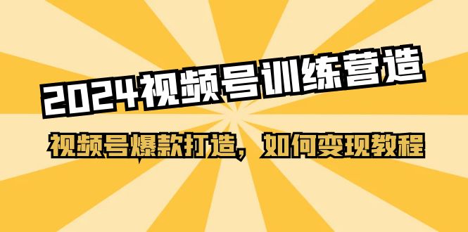 <span style='color:#001aff'>2024视频号训练营，视频号爆款打造，如何变现教程（20节课</span>