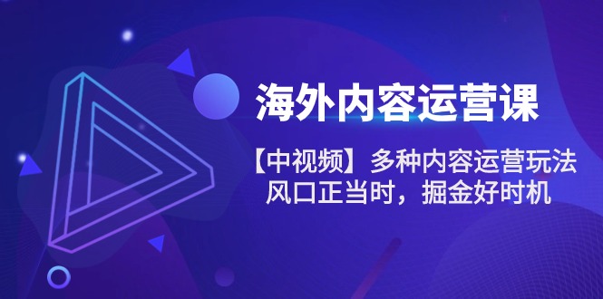 <span style='color:#078a00'>海外内容 运营课【中视频】多种内容运营玩法 风口正当时 掘金好时机-101节</span>