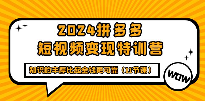 <span style='color:#a100e0'>2024拼多多短视频变现特训营,知识的丰厚比起金钱更可靠(11节课</span>
