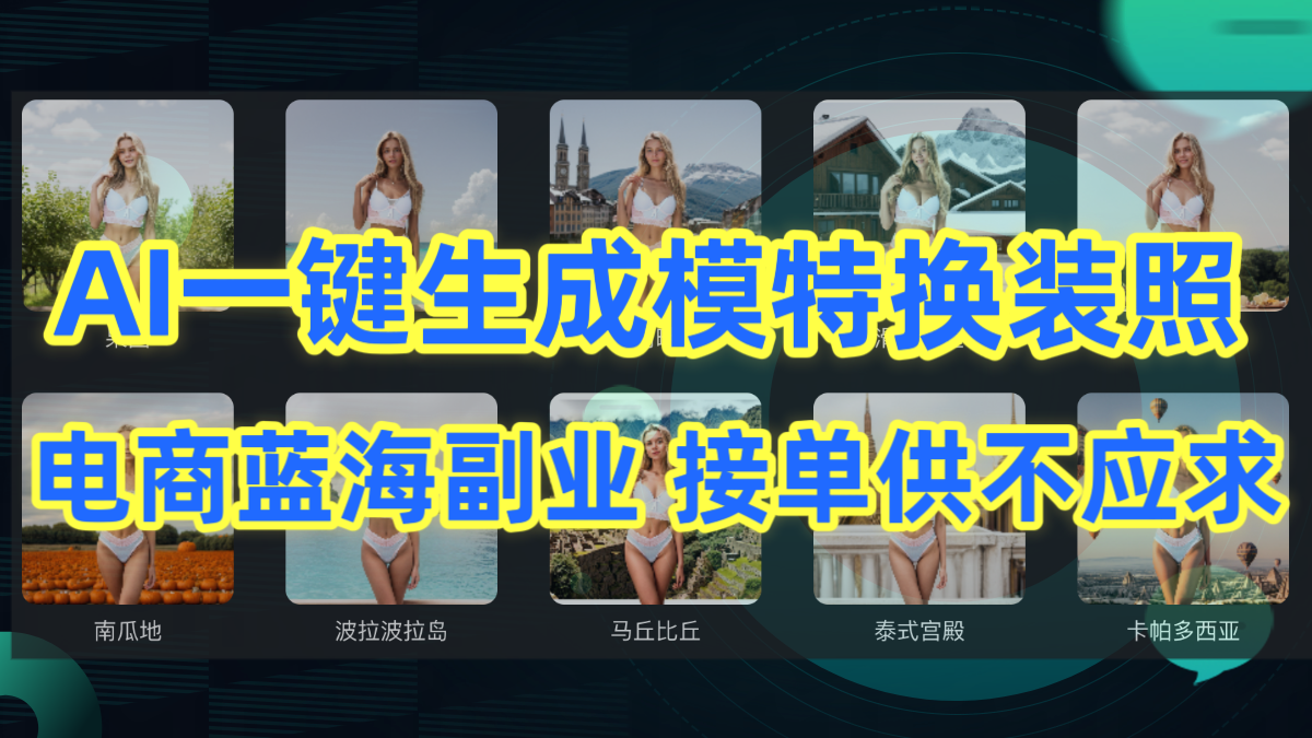 <span style='color:#ff0000'>AI制作一键生成模特换装照，电商蓝海副业供不应求</span>