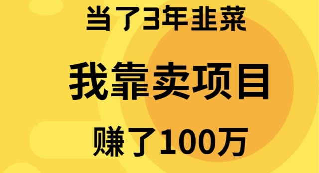 <span style='color:#001aff'>当了3年韭菜,我靠卖项目赚了100万</span>