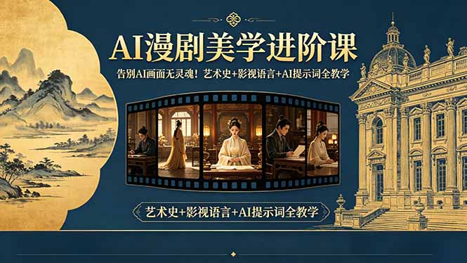 <span style='color:#001aff'>告别AI画面无灵魂！AI漫剧美学进阶课，艺术史+影视语言+AI提示词全教学</span>