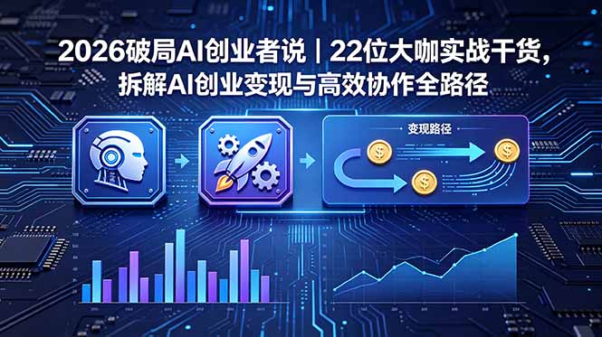 <span style='color:#a100e0'>2026 破局 AI 创业者说｜22 位大咖实战干货，拆解 AI 创业变现与高效协作全路径</span>