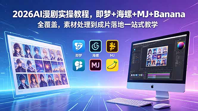 <span style='color:#bd7800'>2026AI漫剧实操教程，即梦+海螺+MJ+Banana全覆盖，素材处理到成片落地一站式教学</span>