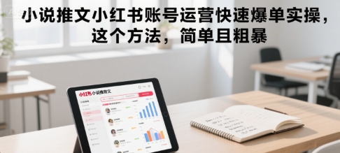 小说推文小红书账号运营快速爆单实操，这个方法，简单且粗暴