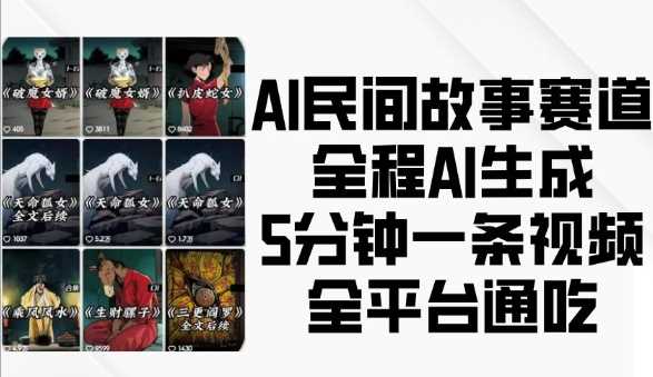 AI民间故事赛道,全程AI生成5分钟一条视频,全平台通吃