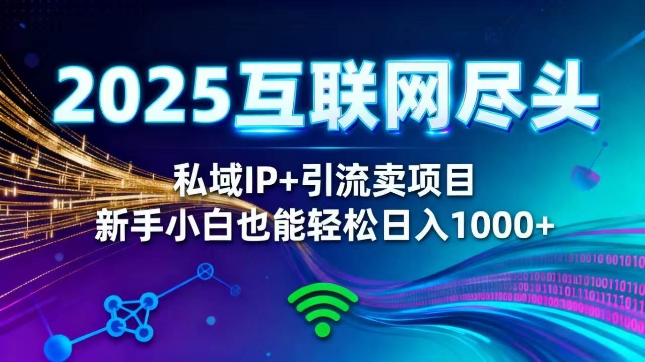（16485期）2025网创尽头王炸项目！私域 IP + 精准引流，新手小白在家躺赚日入 1000+