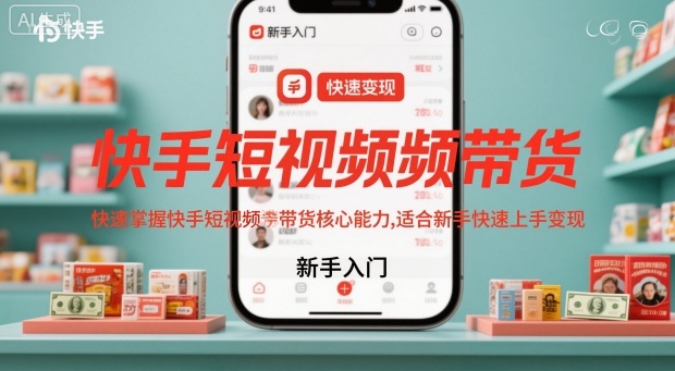 快手短视频带货,快速掌握快手短视频带货核心能力,适合新手快速上手变现 快手短视频带货,快速掌握快手短视频带货核心能力,适合新手快速上手变现