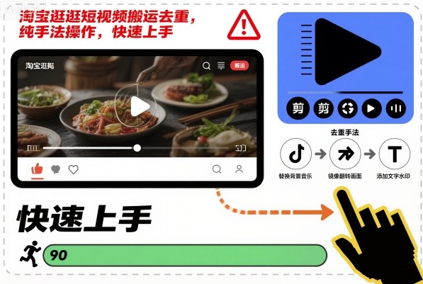 淘宝逛逛短视频搬运去重,纯手法操作,快速上手 淘宝逛逛短视频搬运去重,纯手法操作,快速上手