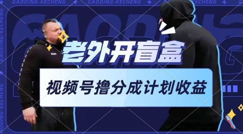 老外开盲盒视频,撸视频号分成计划收益,每天只需一小时,新手小白轻松上手【揭秘】