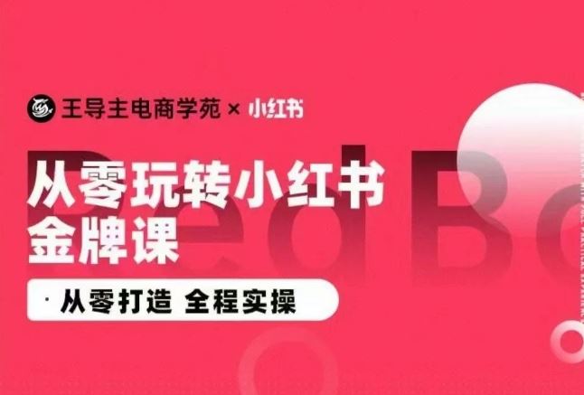 王导主·小红书电商运营实操课，从零打造  全程实操