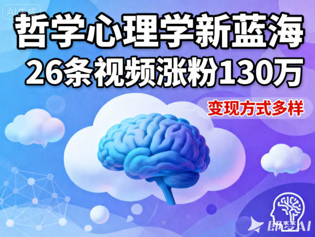 短视频新蓝海,哲学心理学赛道,26条视频涨粉130W,变现方式多样 短视频新蓝海,哲学心理学赛道,26条视频涨粉130W,变现方式多样
