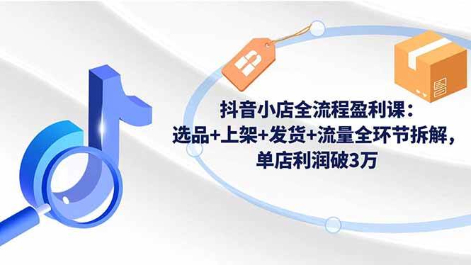 (16593期)抖音小店全流程盈利课:选品+上架+发货+流量全环节拆解,单店利润破3万 (16593期)抖音小店全流程盈利课:选品+上架+发货+流量全环节拆解,单店利润破3万