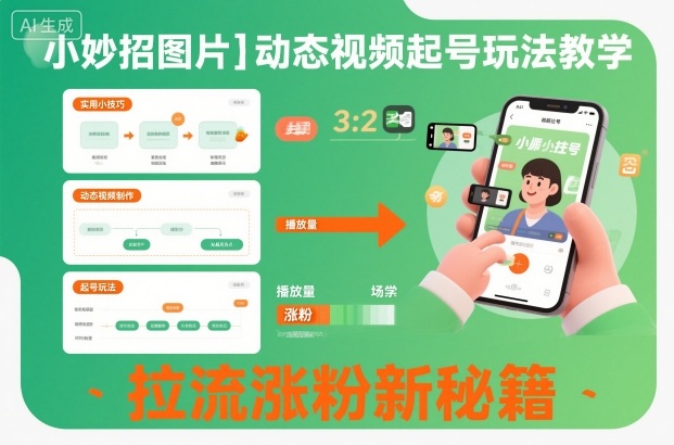 （843期）图片与视频动态组合起号指南：拉流增粉实操方法详解