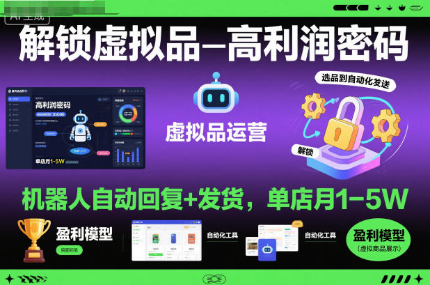 虚拟商品经营新思路:机器人自动回复与发货,实现单店稳定月收益