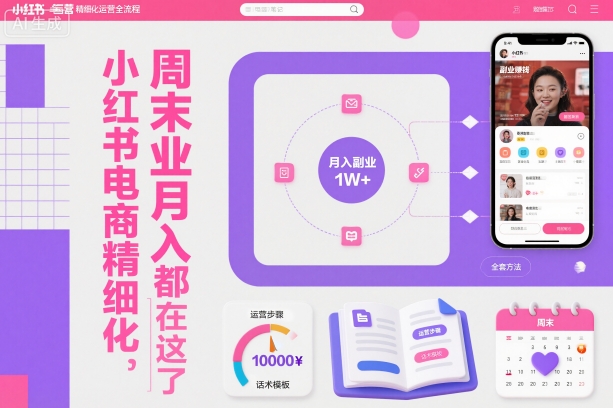 小红书电商运营全流程解析:从入门到精通,打造稳定副业收入的方法指南