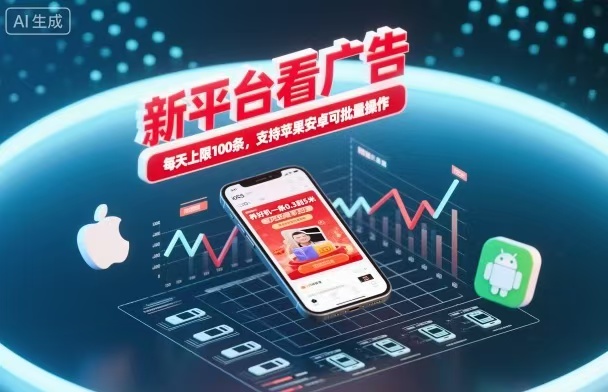 新台广告任务平台,单机收益稳定可观,兼容苹果安卓系统,支持多设备批量运行。