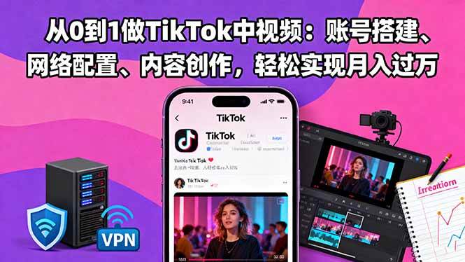 从零起步打造TikTok中视频:账号创建、网络设置与内容策划,助你稳步提升运营成效