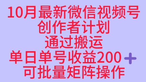视频号运营新机遇:稳定赛道助力内容变现,单日收益超预期可批量操作