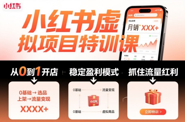 小红书虚拟店铺实战指南:从零基础入门到稳定运营,把握平台流量机遇