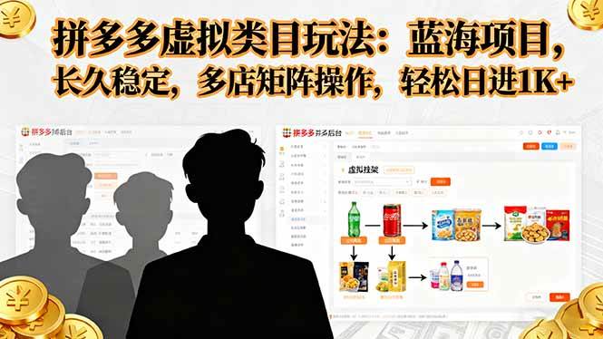 拼多多虚拟类目运营策略：蓝海市场挖掘，多店矩阵布局实现稳定收益