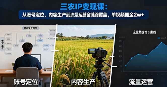 三农账号运营实战指南：从精准定位、内容创作到流量转化，实现稳定收益增长