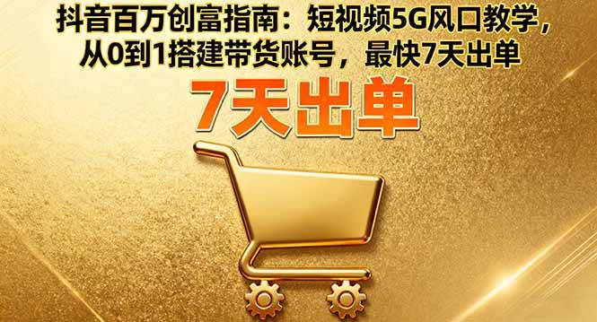 抖音短视频运营实战教程：从零搭建带货账号，掌握内容创作与流量获取技巧