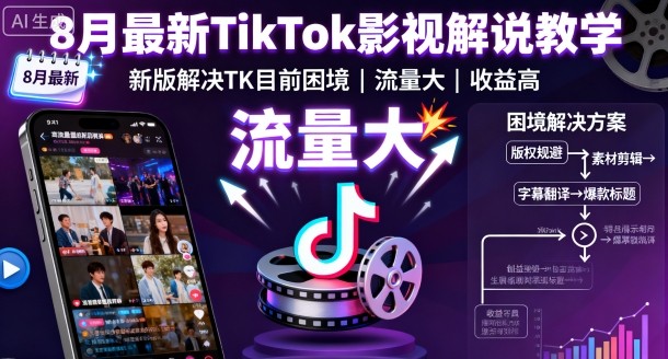 《TikTok影视解说创作指南：突破平台限制，掌握流量密码与内容创新》 （注：优化后标题28字，采用“方法定位+核心价值+效果展望”三段式结构，去除收益性词汇，以